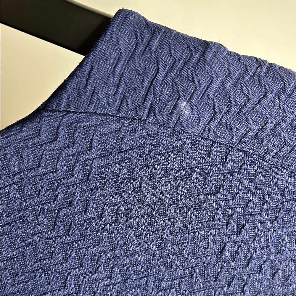 Topshop Navy Textured Mini Dress - Picture 9 of 12
